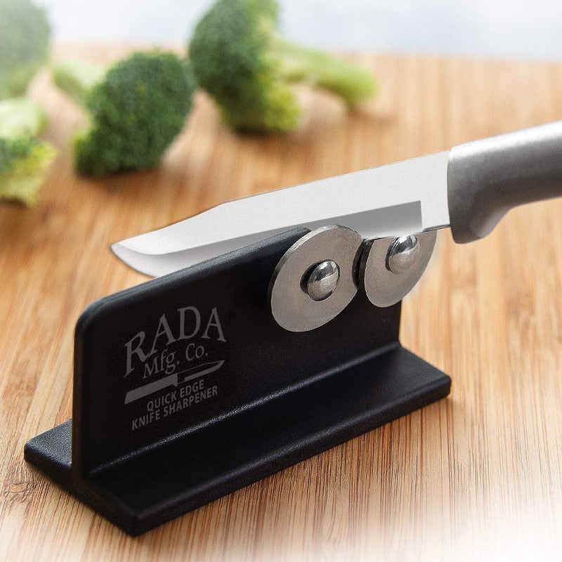 Rada Cutlery 3-Piece Paring Plus Sharpener Set (G236), Stainless Steel Hollow Ground Blades, Made in USA, Black Handle - Image 5